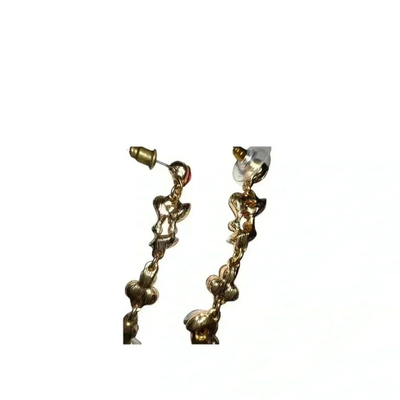 Absolutely GORGEOUS!!Elegant Red Gemstone Earrings - Polished Gold-Tone Setting” - Picture 14 of 14